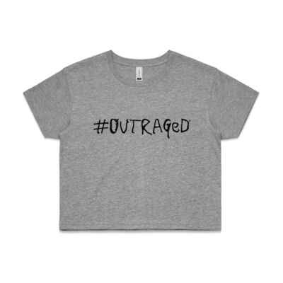 #outraged (skank font) Women's cropped Tee Thumbnail